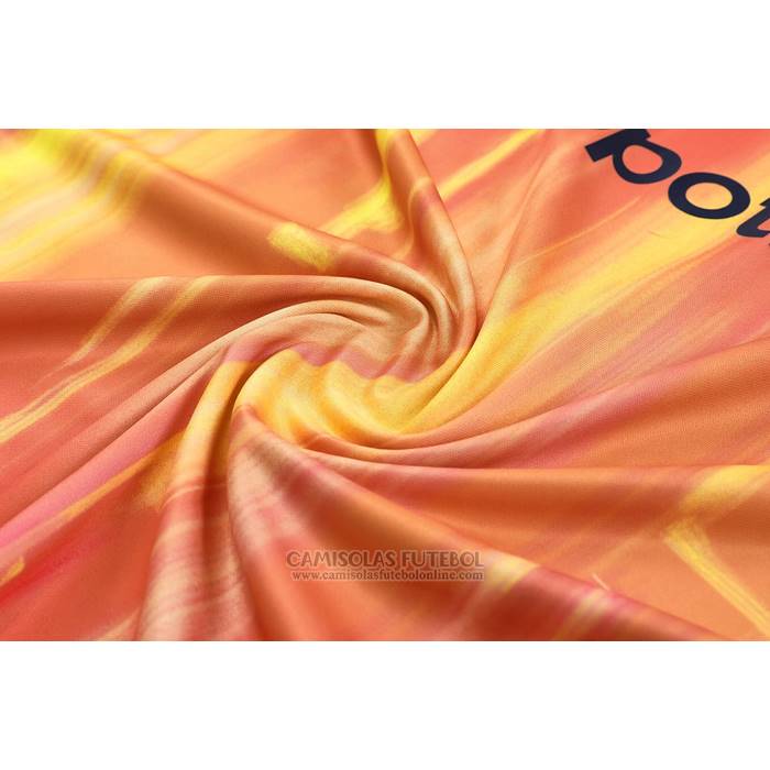 Fato de Treino Barcelona Manga Curta 2023-2024 Laranja - Calcas Curta